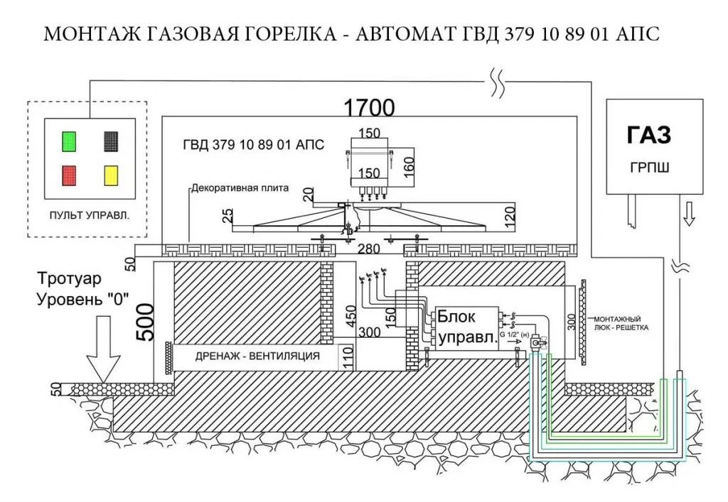 Монтаж газовой горелки с автоматикой для вечного огня в Павловском Посаде 